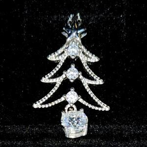 Christmas tree pendant necklace NEW GRA Certified .5 wht gold Plated